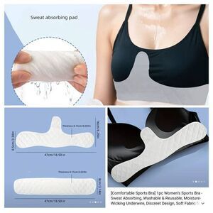 1pc sweat absorbing washable and reusable moisturiz wicking underwire discreet s